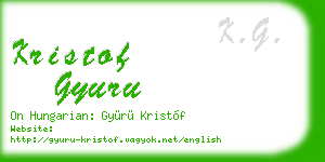 kristof gyuru business card